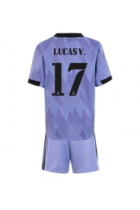 Real Madrid Lucas Vazquez #17 Babyklær Borte Fotballdrakt til barn 2022-23 Korte ermer (+ Korte bukser)